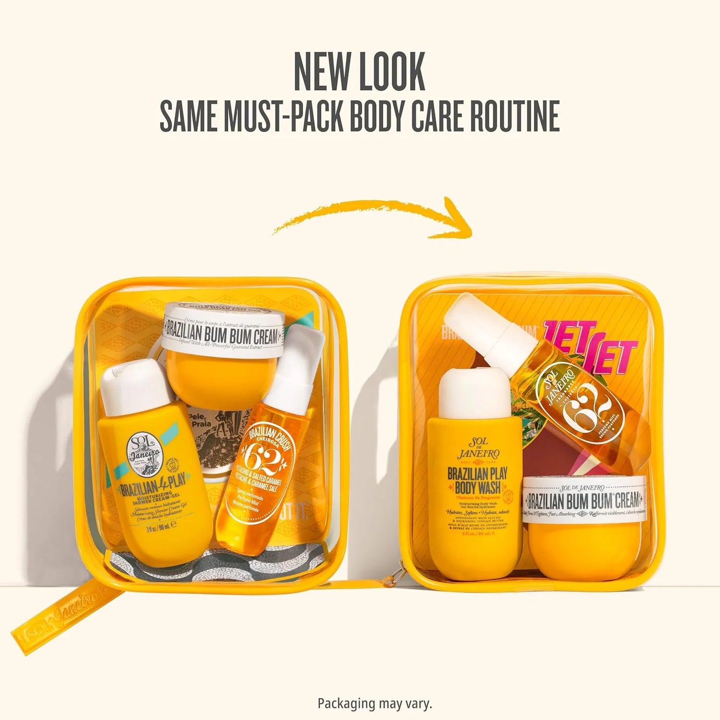 Sol-de-Janeiro Brazilian Bum Bum Cheirosa 62 Neutral Travel Set Fragrance, with a gourmet flavor of "caramel sea salt", long-lasting sweet aroma, convenient to carry, the most popular