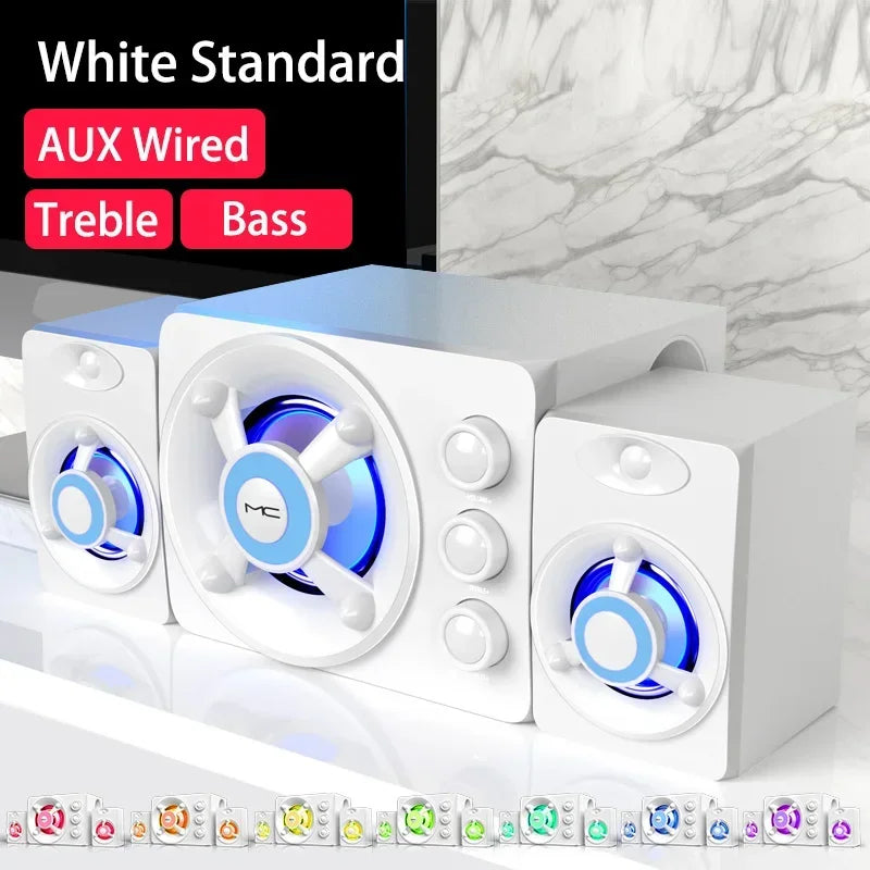 HiFi 3D Bluetooth Stereo Soundbar With LED Lights And USB AUX