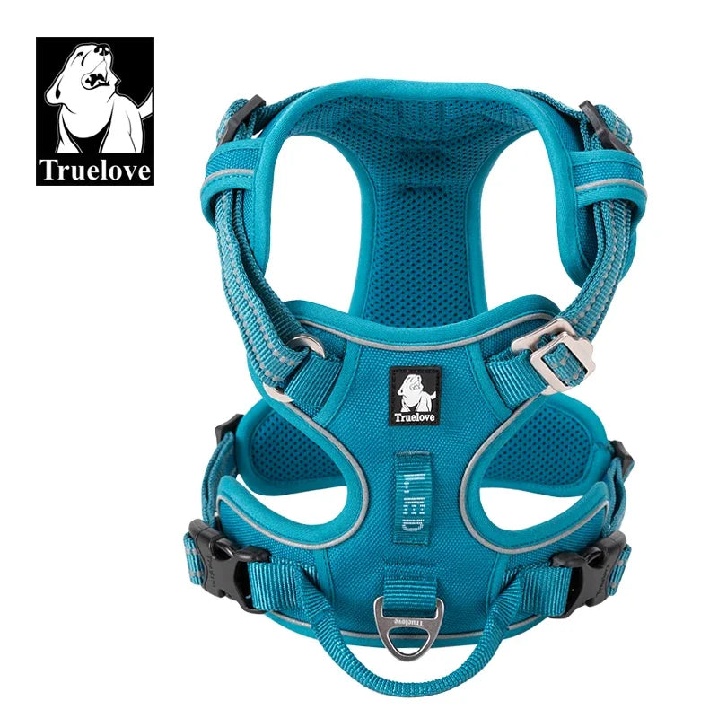TRUELOVE Reflective Nylon Dog Harness No Pull Adjustable for Outdoor