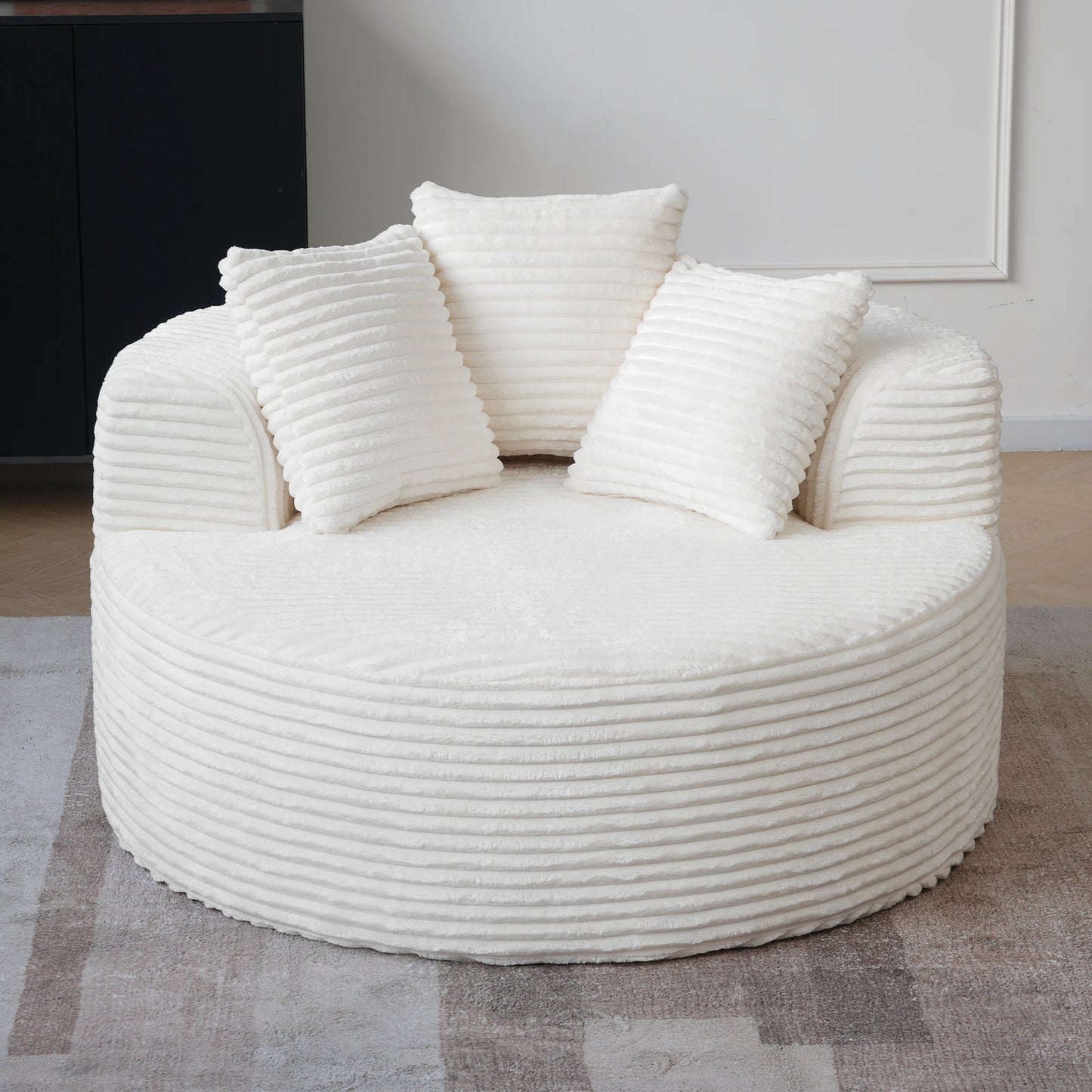 Sdorens Cloud Round Chair Lounge Sofa Bed With Plush Fur