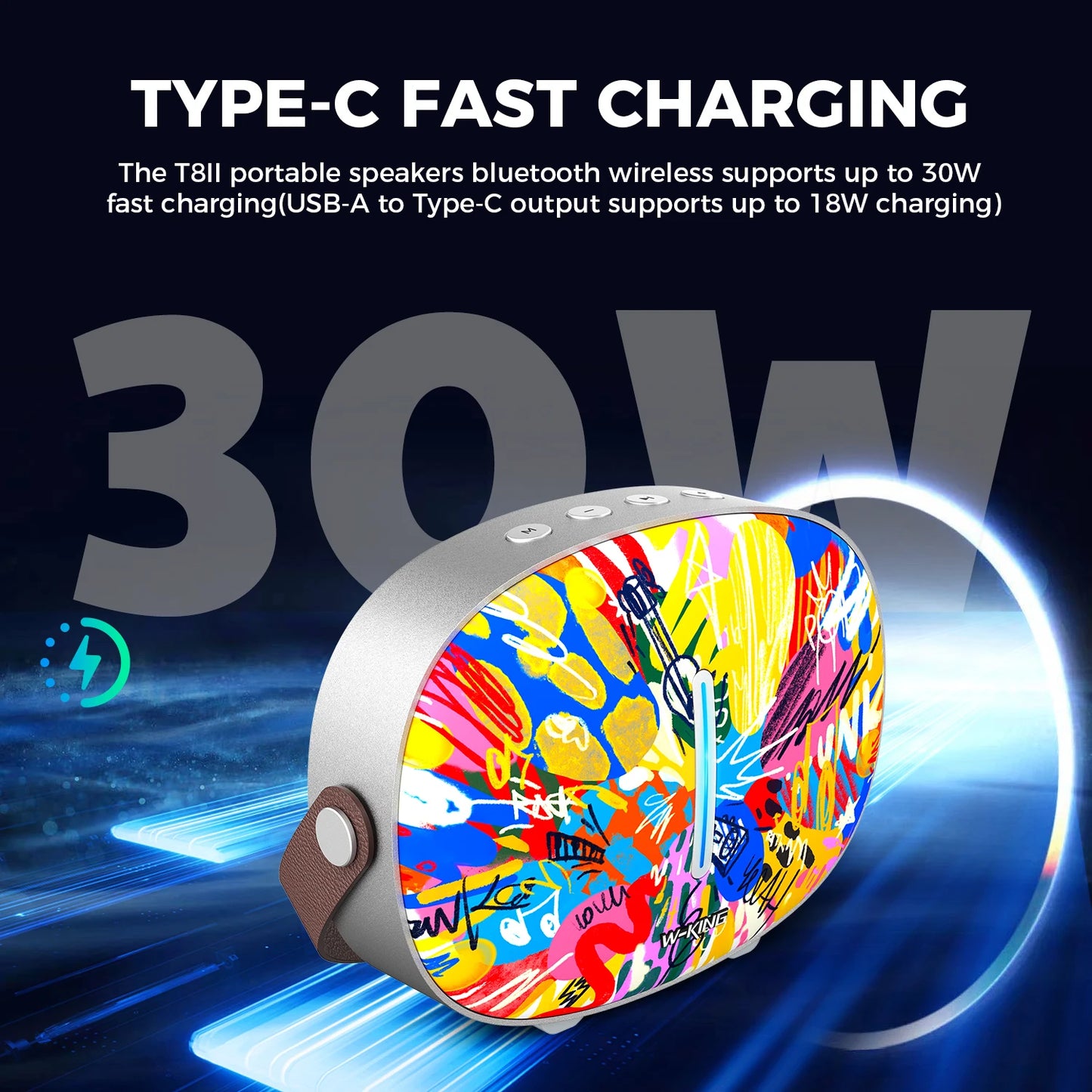 W-King T8II Portable Bluetooth Speaker Outdoor Boombox With Bass