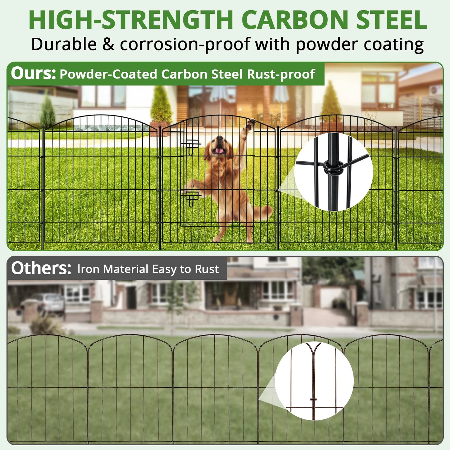 No Dig Decorative Garden Fence With Gate Nine Panels