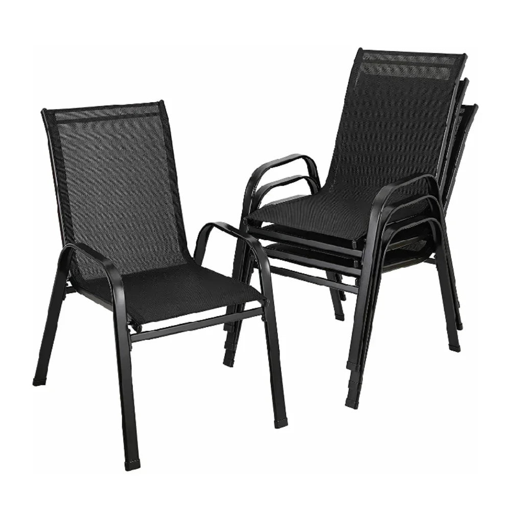 AuAg Garden Chairs Steel Iron Teslin Fabric Folding High Back