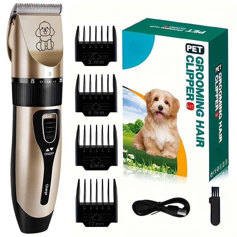 Low Noise USB Rechargeable Pet Grooming Kit With Ceramic Blades