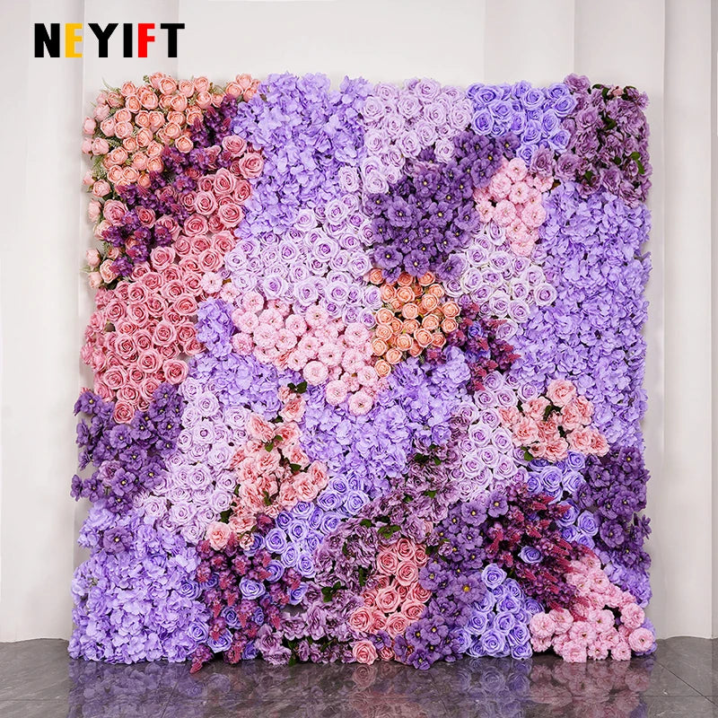 Gradient Rose Cloth Curtain Backdrop for Outdoor Wedding Decor