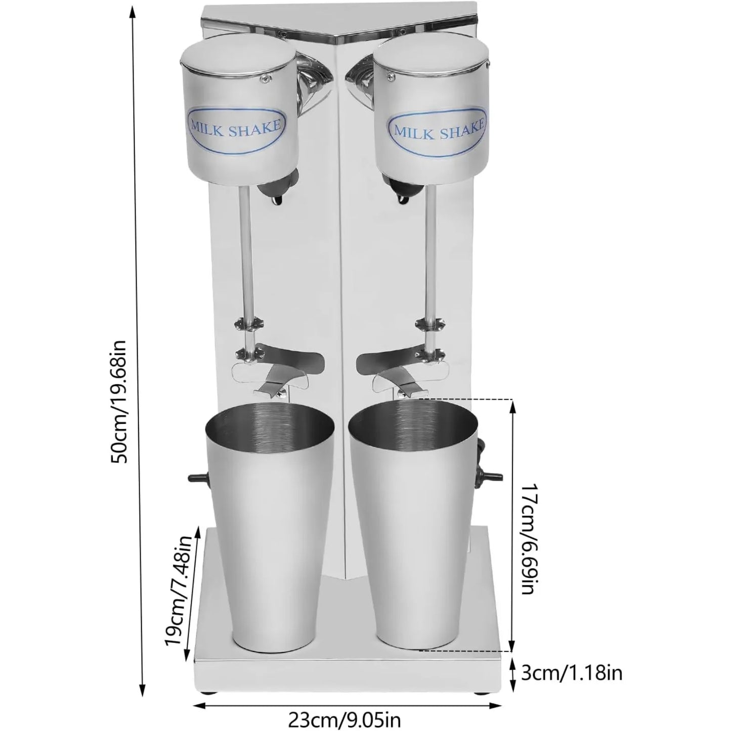 Bymaocar Electric Milkshake Maker Stainless Steel Blender 110V 180W