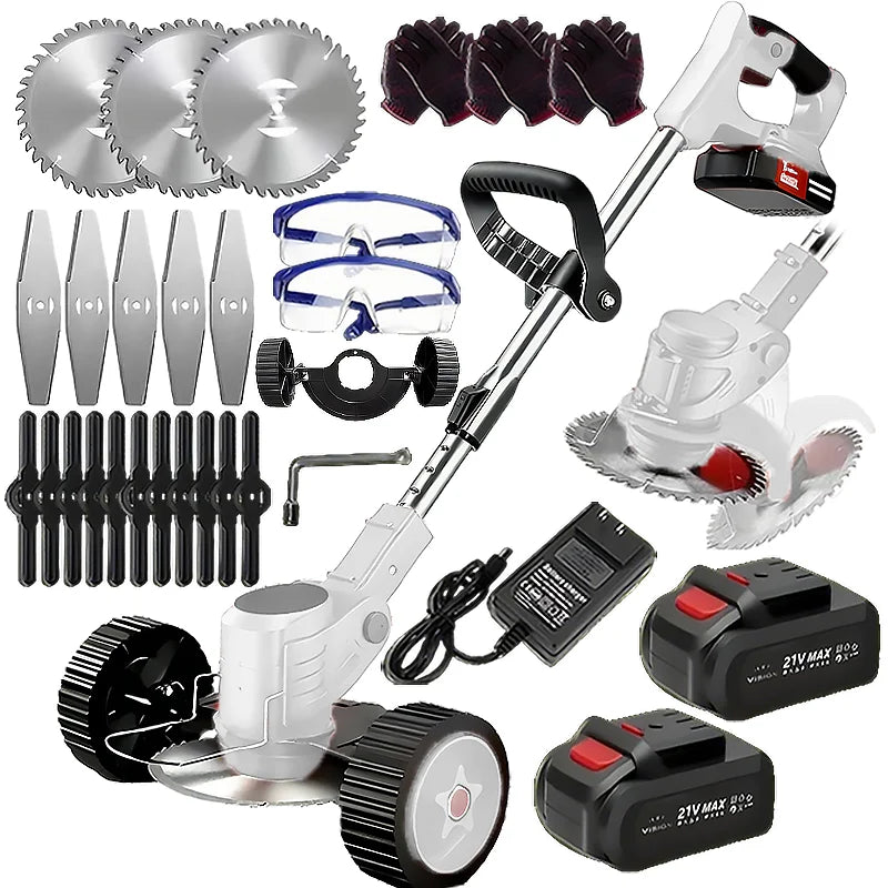 Wireless Portable Weed Trimmer With Dual Batteries For Lawn Care