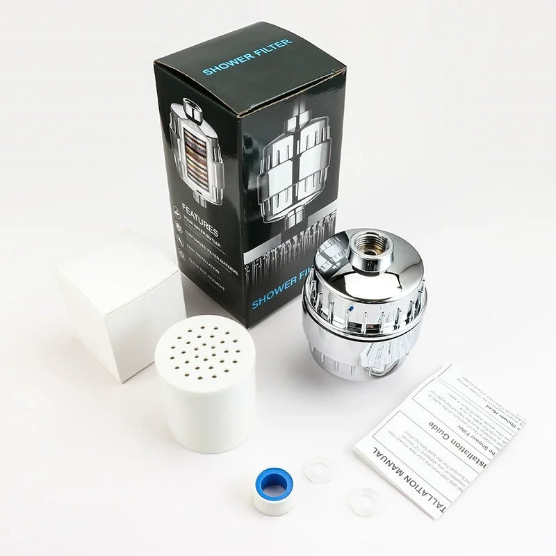 20 Stage Showerhead Filter With Replaceable Cartridges For Hard Water