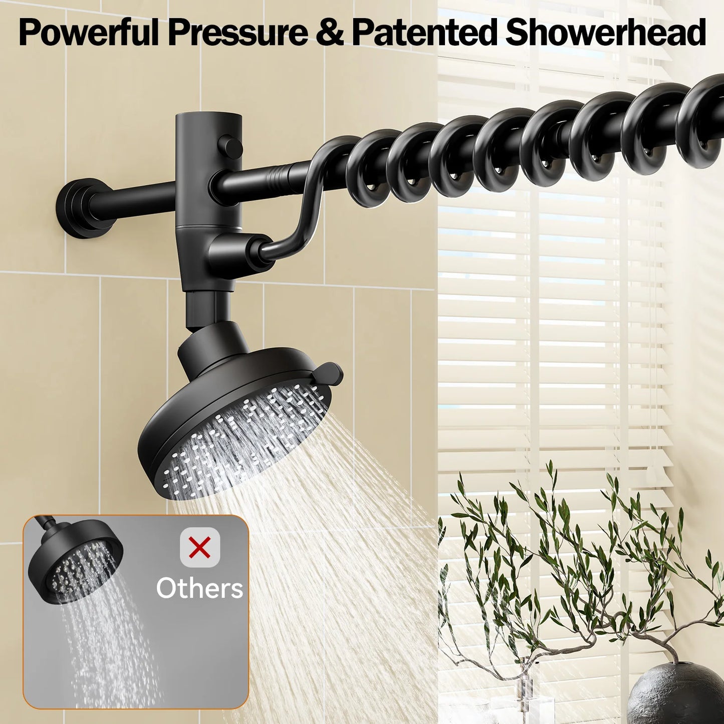Tandem Dual Shower Head For Couples With Adjustable Slider