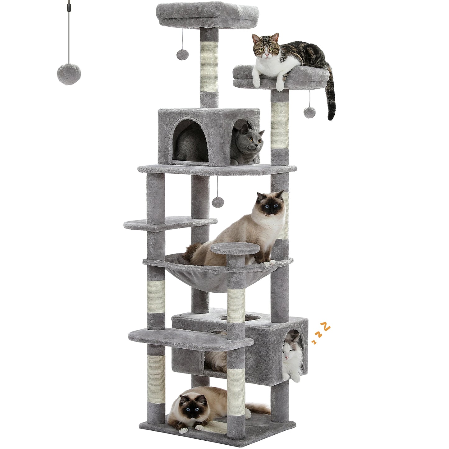 PEQULTI Multi Level Cat Tree Tower With Scratching Posts