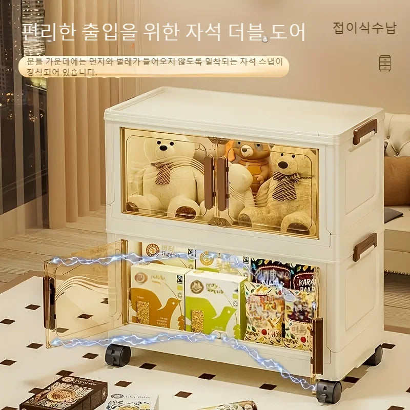 Foldable Storage Box With Clear Door For Organizing Clothes And More