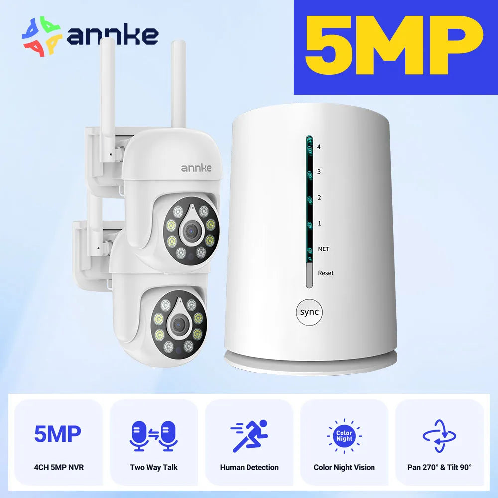 ANNKE 5MP Wireless Two Camera Kit With PIR Human Detection