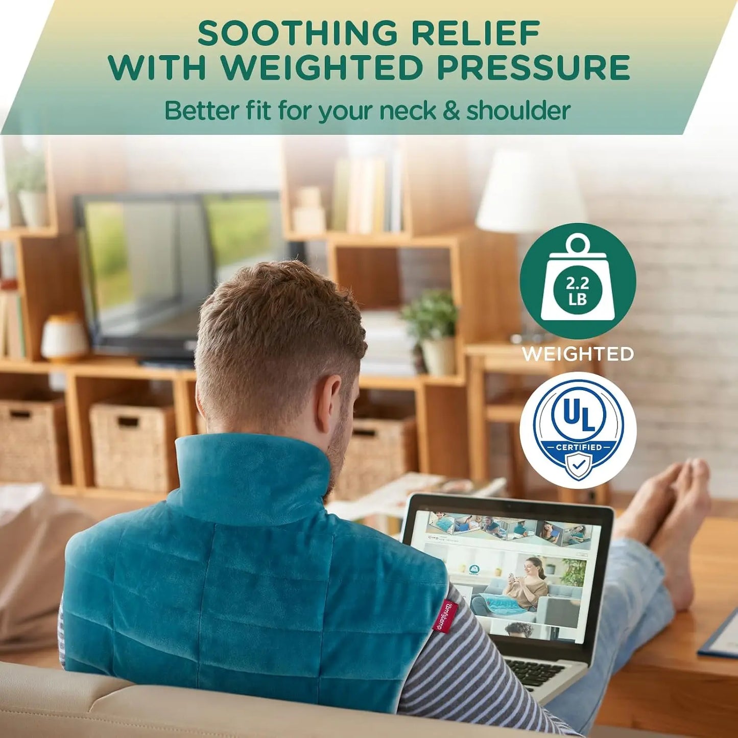 Weighted Electric Heating Pad With Nine Heat Settings And Timers