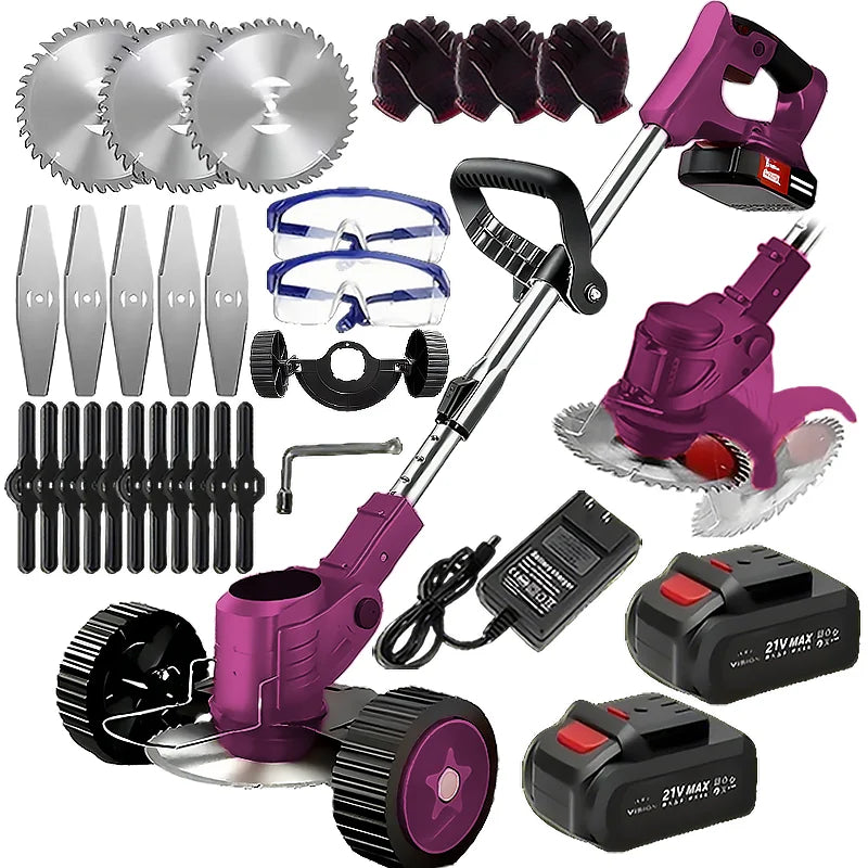 Wireless Portable Weed Trimmer With Dual Batteries For Lawn Care