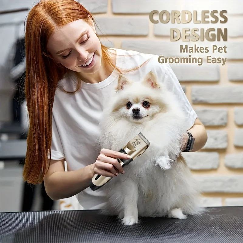 Low Noise USB Rechargeable Pet Grooming Kit With Ceramic Blades