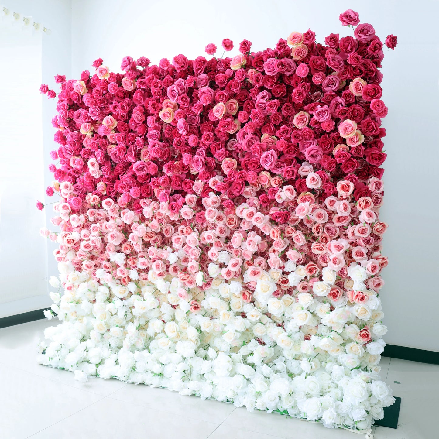 Gradient Rose Cloth Curtain Backdrop for Outdoor Wedding Decor