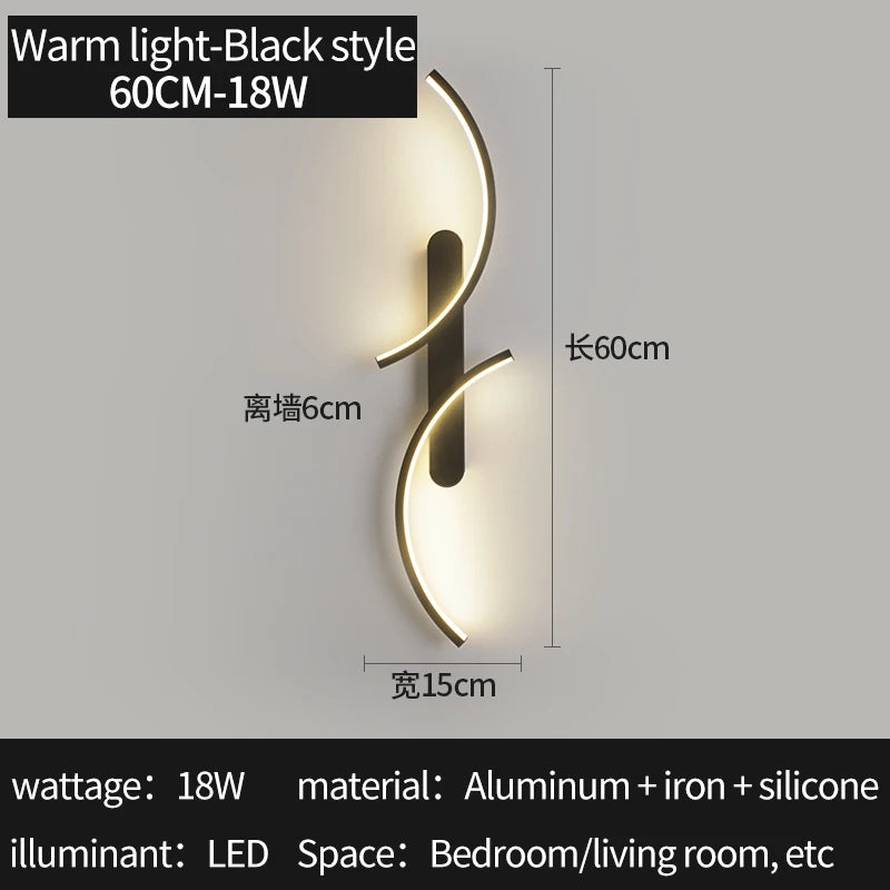 FRPY LED C Shape Wall Lamp Sconce Modern Minimalist Lighting