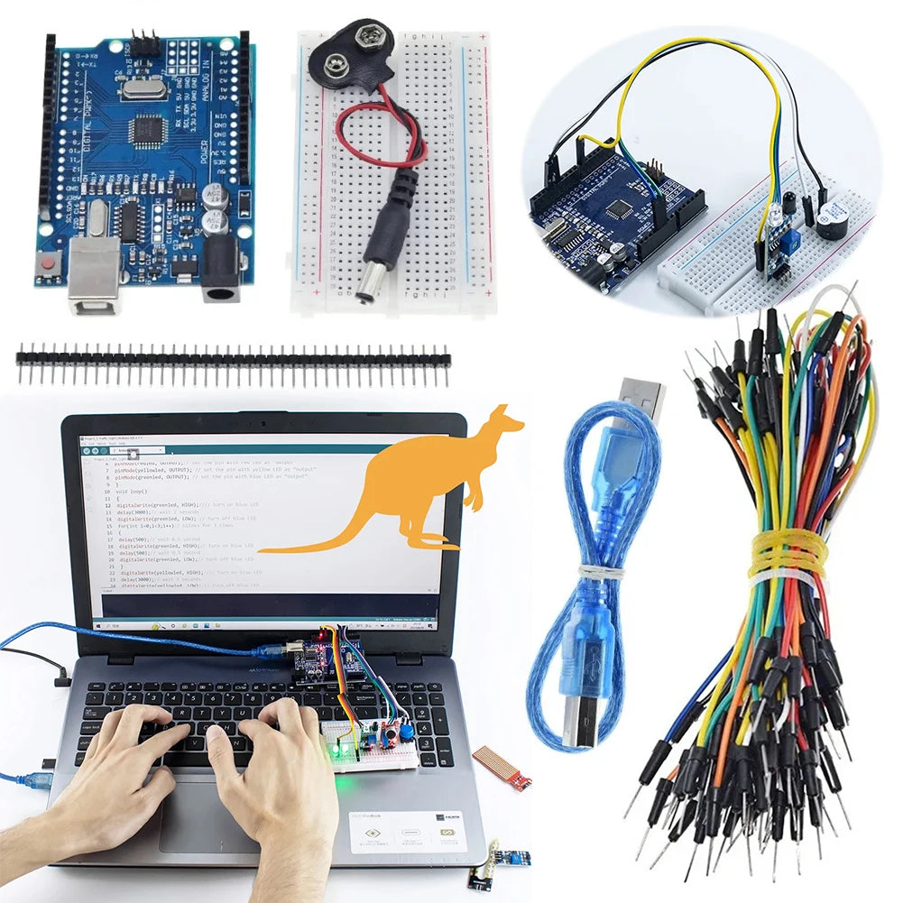 LAIMANEI Educational Arduino UNO R3 Starter Kit With Breadboard And Sensors