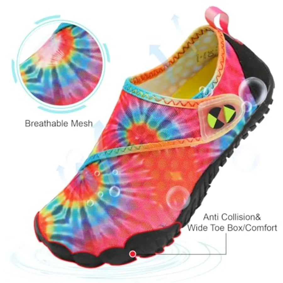 Water Shoes Girls Boys Quick Dry Aqua Shoes Barefoot Water Sneakers for Beach Swim Pool Boats Outdoor Water Sports Little/Big K