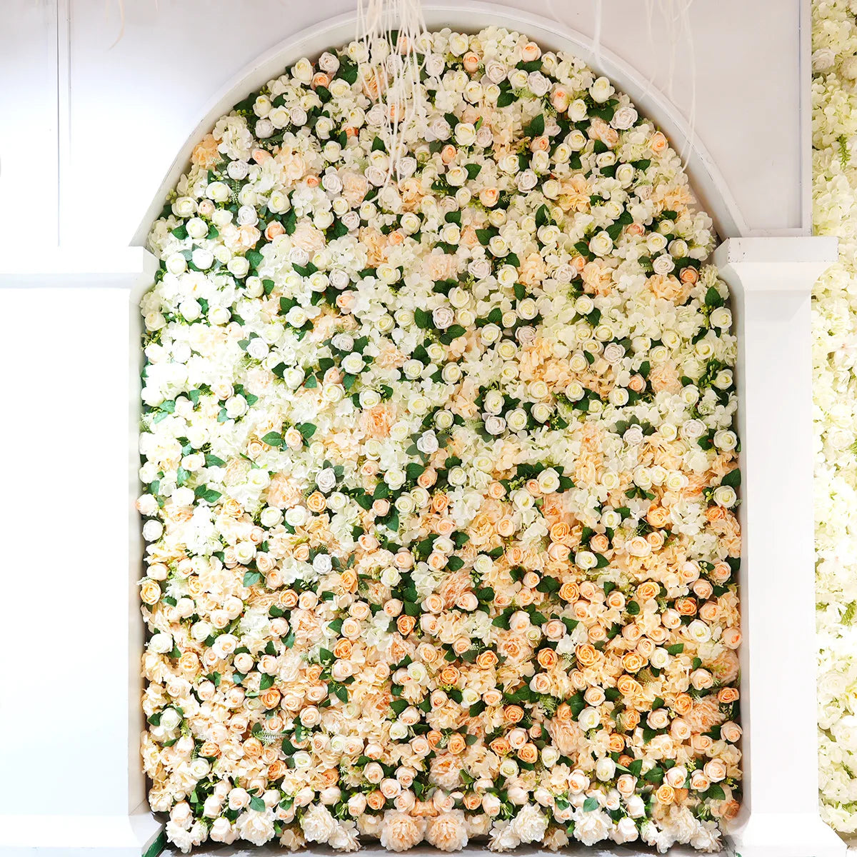 Gradient Rose Cloth Curtain Backdrop for Outdoor Wedding Decor