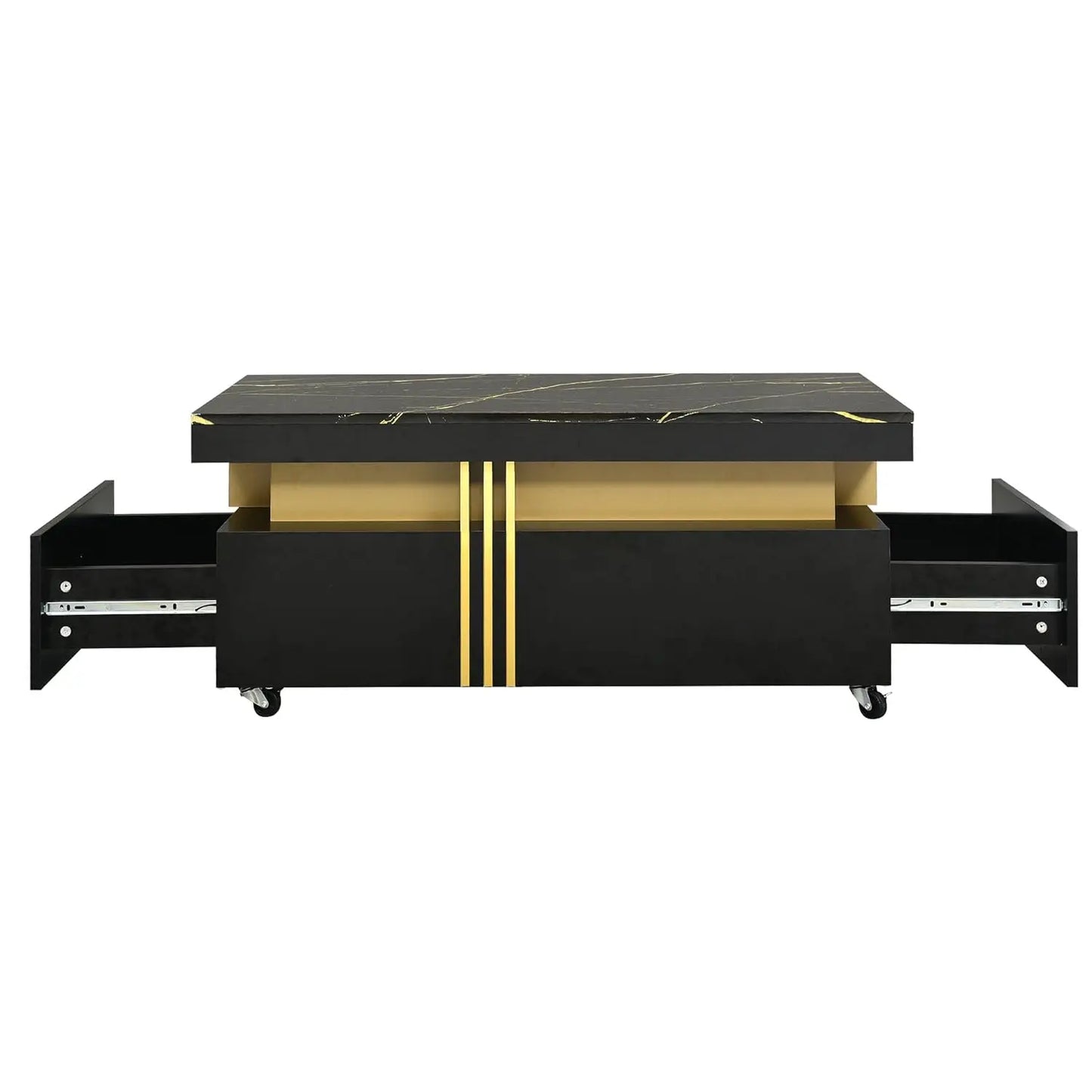 Modern Minimalist Coffee Table With Faux Marble Top