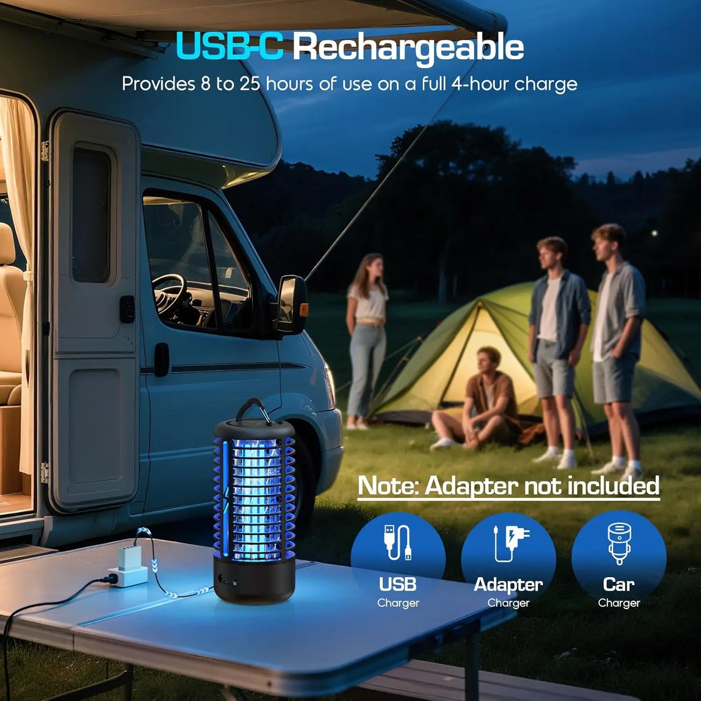 Electric Insect Killer 3000V Mosquito Lamp,Waterproof Fly Trap, with LED Light for Indoor, Outdoor,Backyard