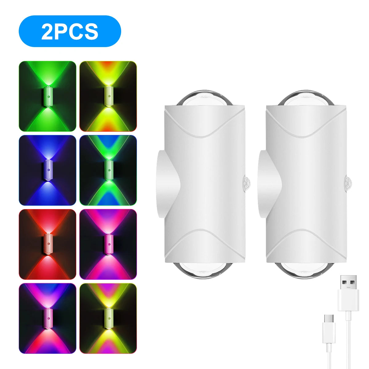 Aiopp LED Motion Sensor Wall Sconce Night Light USB Rechargeable