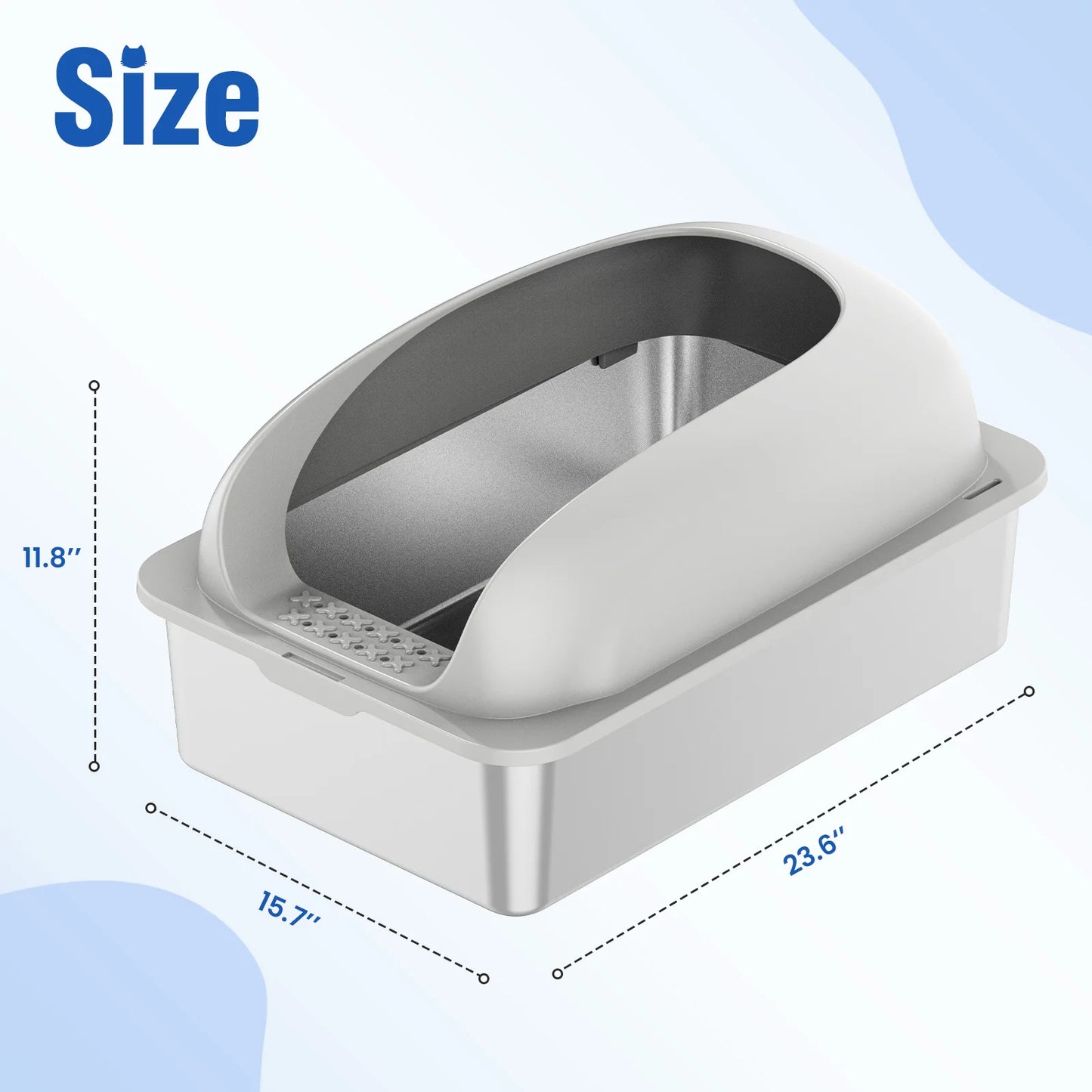 Stainless Steel Cat Litter Box With Lid Easy Clean Design