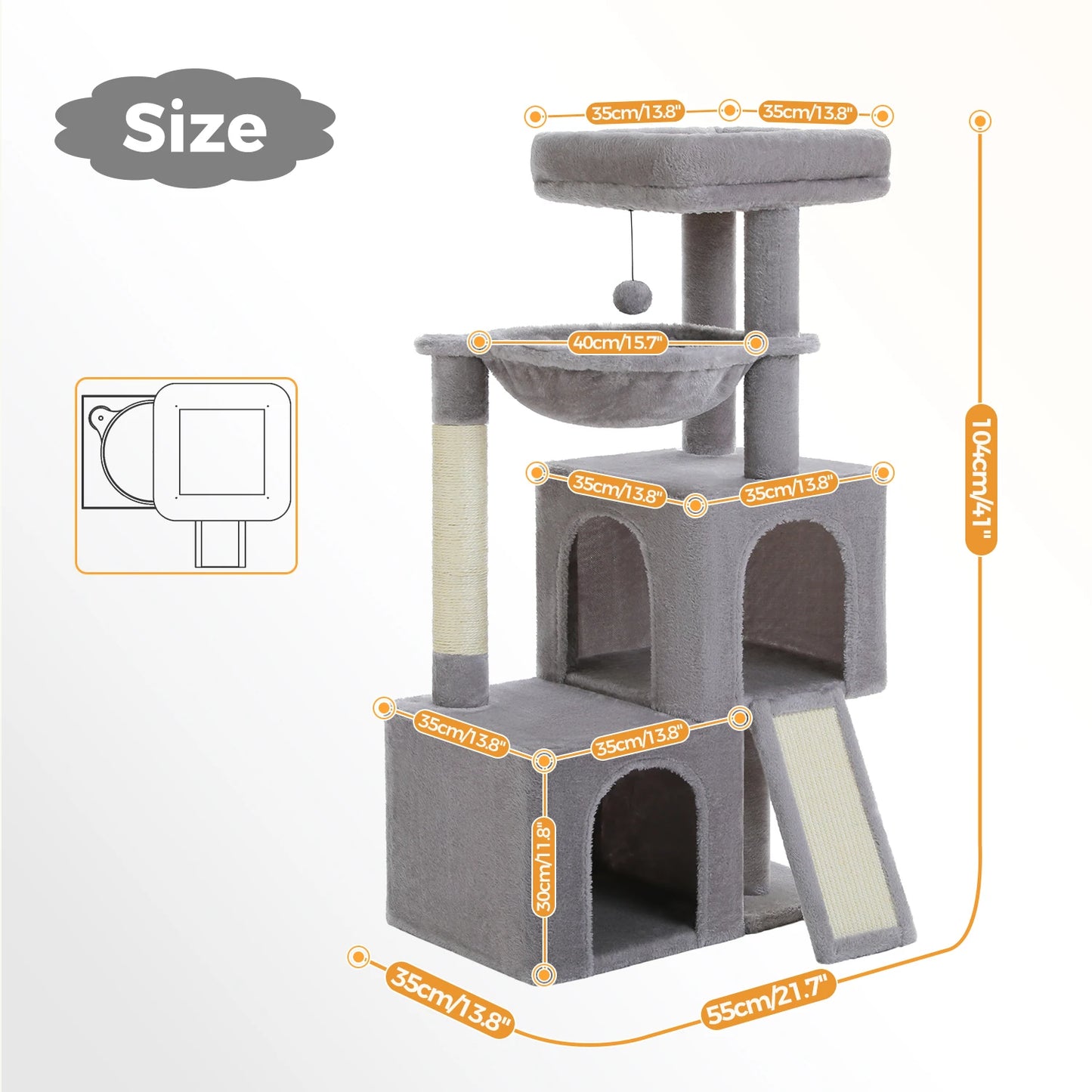 PAWZ Road Large Cat Tree Indoor Multi-Level Tower With Condos
