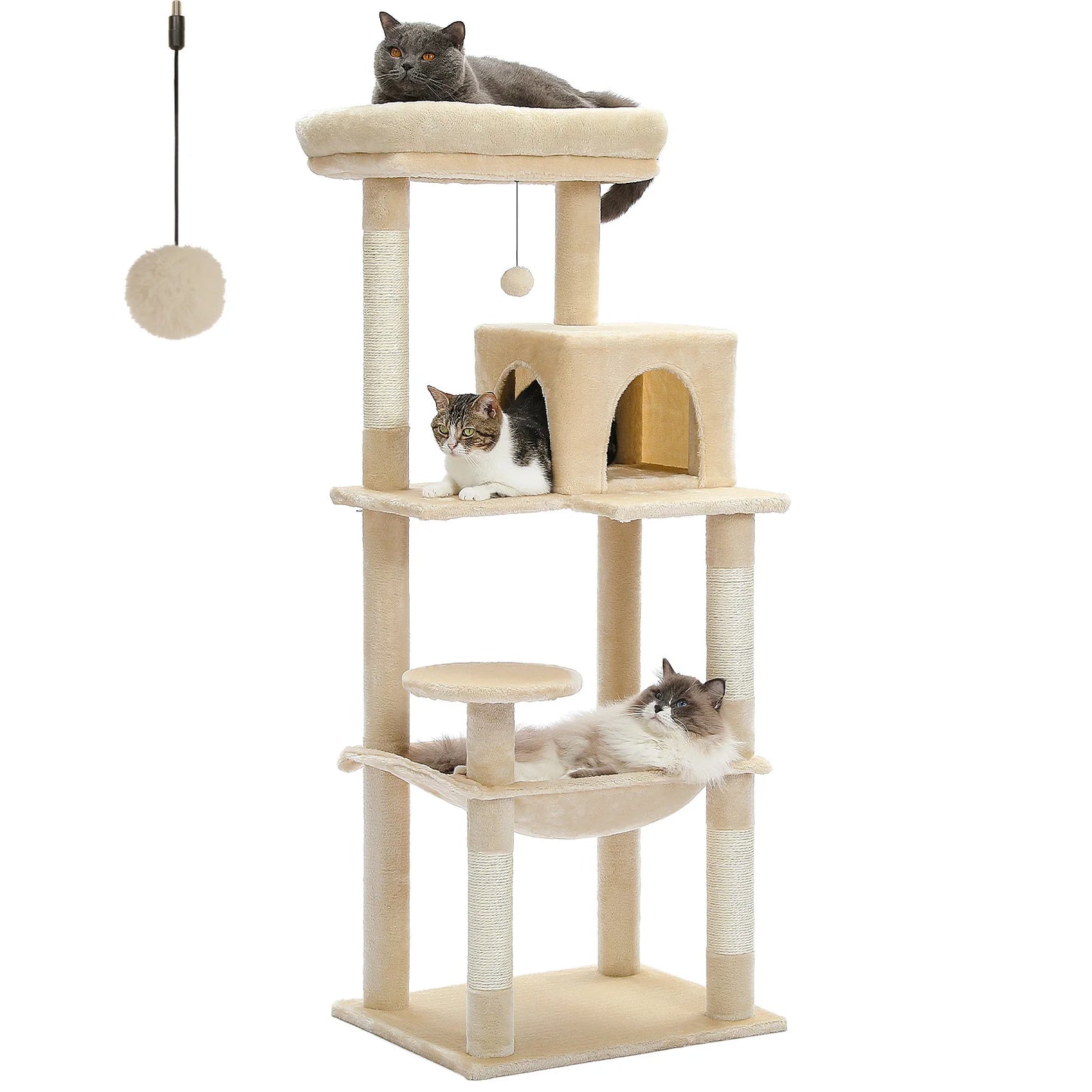 PAWZ Road Cat Tree Indoor Five-Level Scratching Tower