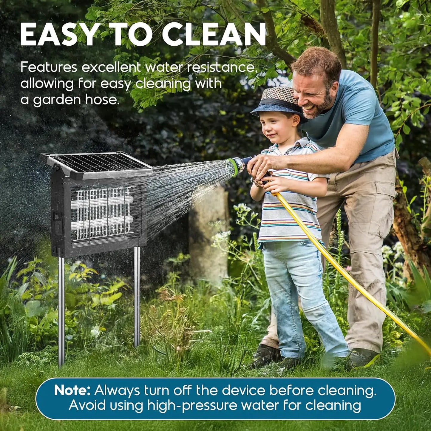 Outdoor Solar Bug Zapper 4500V With Panel Sensor Waterproof