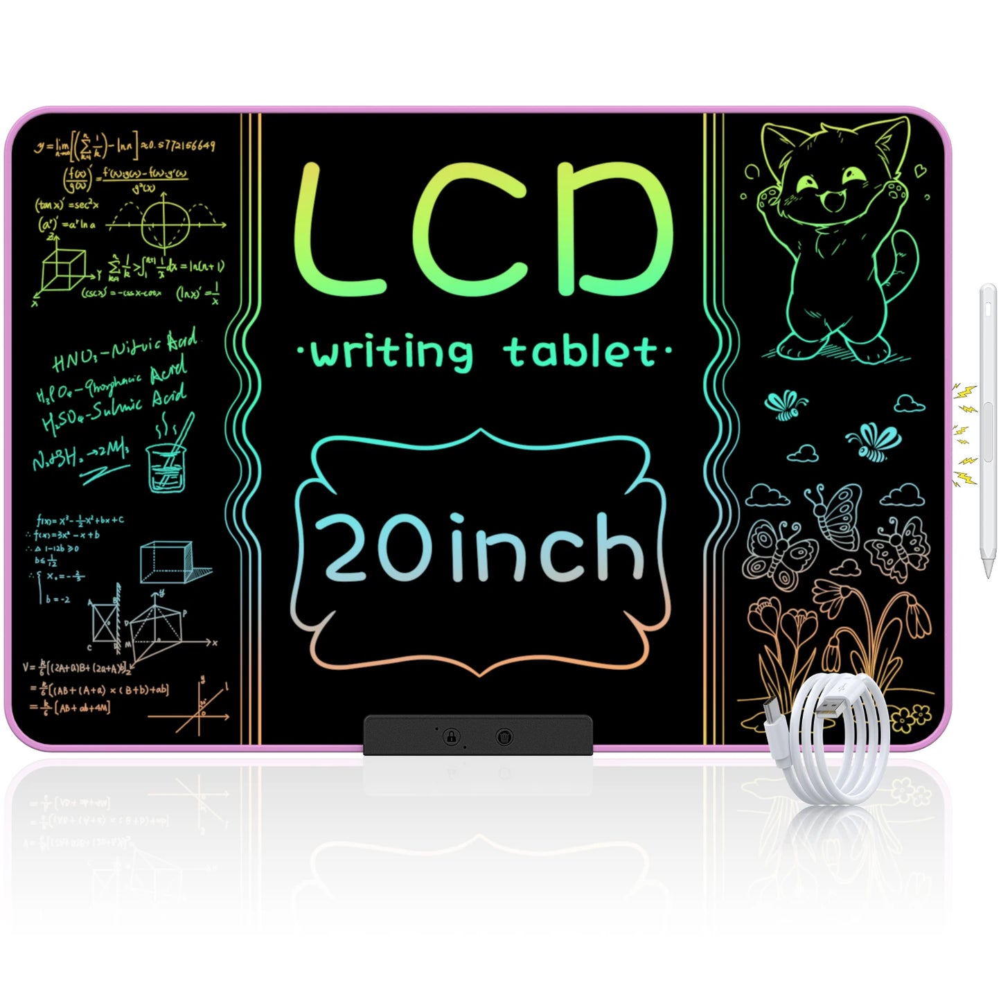 32 Inch/20 Inch Rechargeable LCD Writing Tablet, Huge Size Drawing Tablet Doodle Board with Eye-Care Colorful Screen For Kid Toy