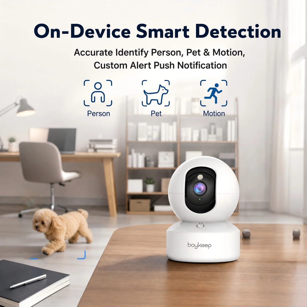 BoyKeep 2K Pet Camera With Night Vision And Motion Detection