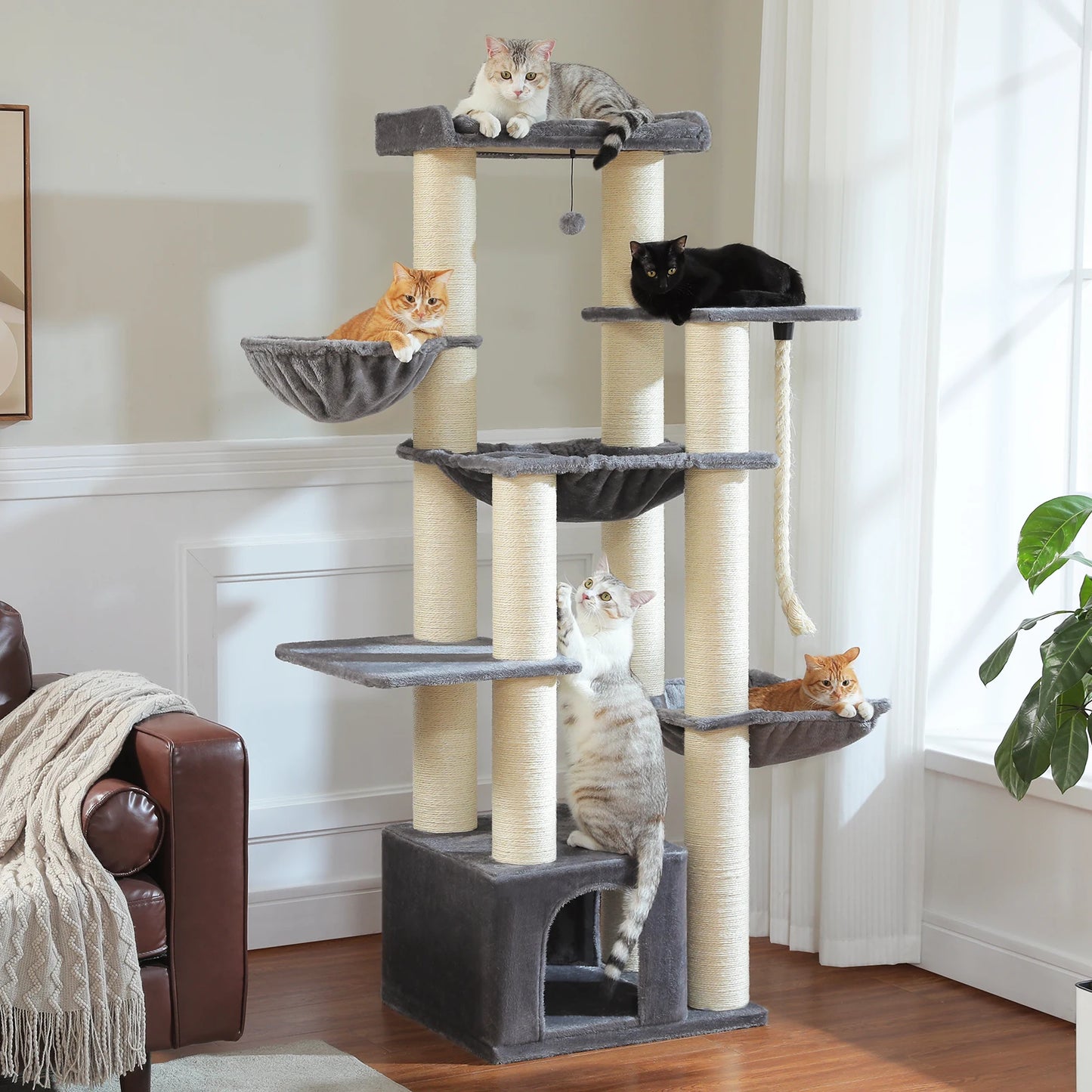 PAWZ Road Large Cat Tree Tower With Levels And Hammock