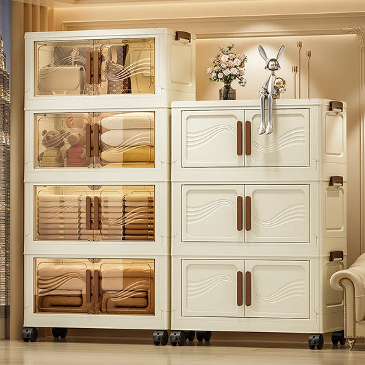 Foldable Storage Box With Clear Door For Organizing Clothes And More