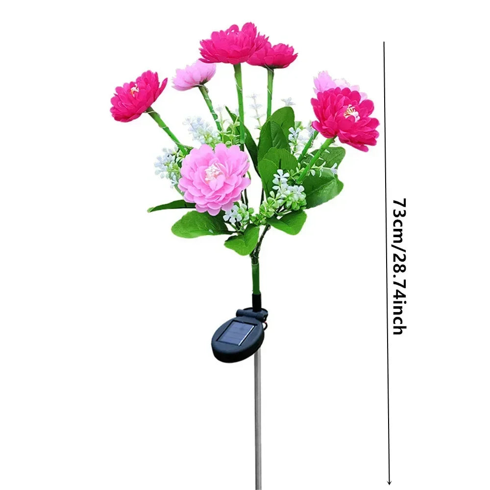 PNMNON Solar Garden Light Snow Lotus Flower Lamp For Yard