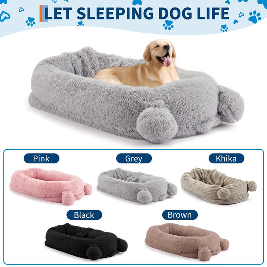 HiMISS Dog Bed For Adults With Removable Cover And Blanket