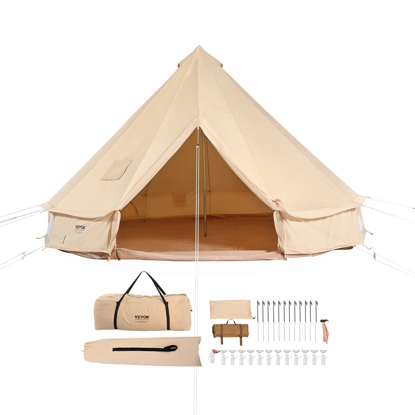 SucceBuy Canvas Bell Tent Breathable Camping Shelter Outdoors