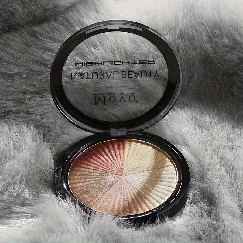 Movo Five Color Highlighter Powder Palette With Pearly Shimmer