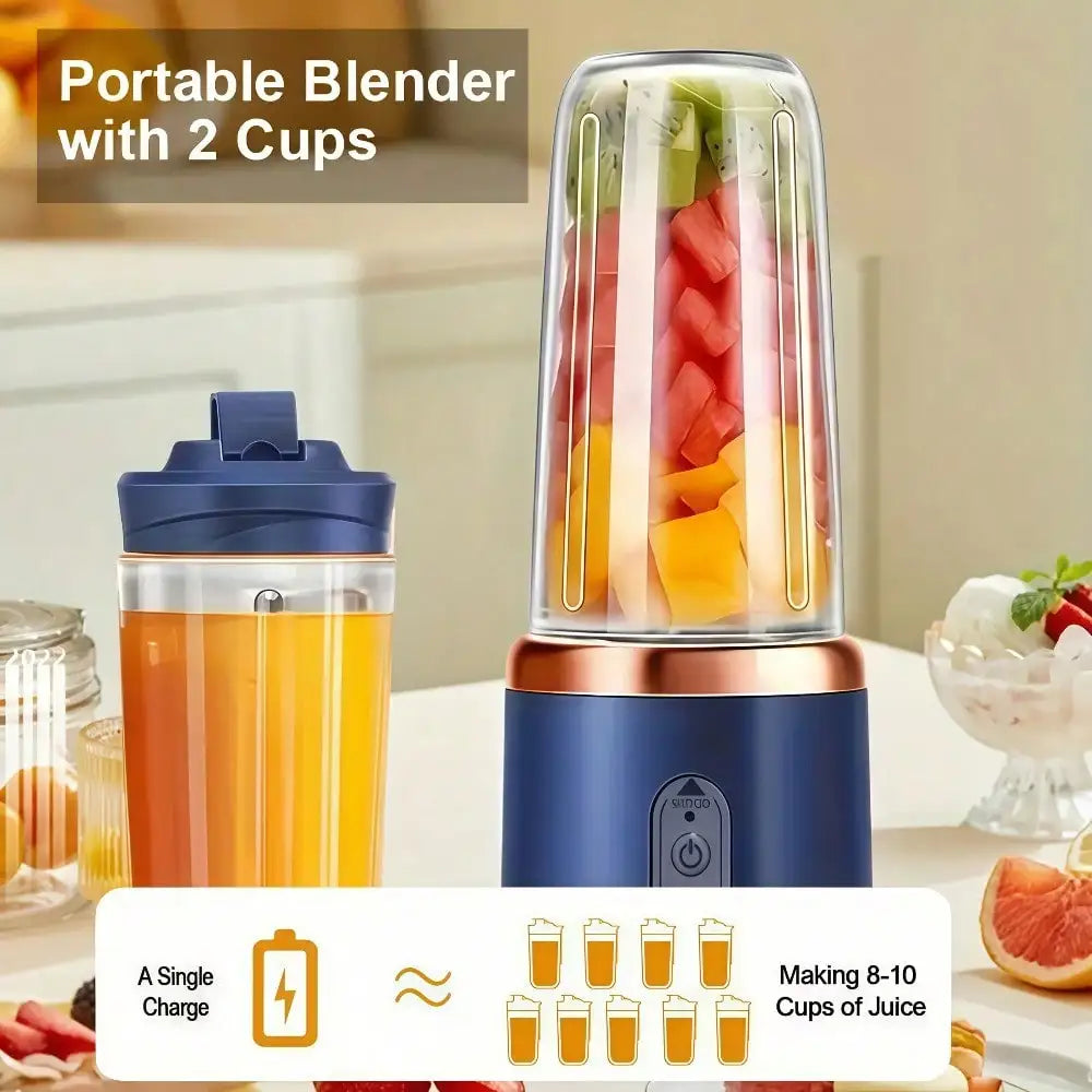 Portable Juicer Cup USB Rechargeable Blender For Home And Travel