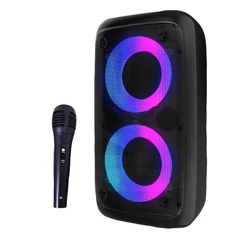 Ayebau Karaoke Radio Bluetooth Speaker Portable Wireless Microphone Led Lamp