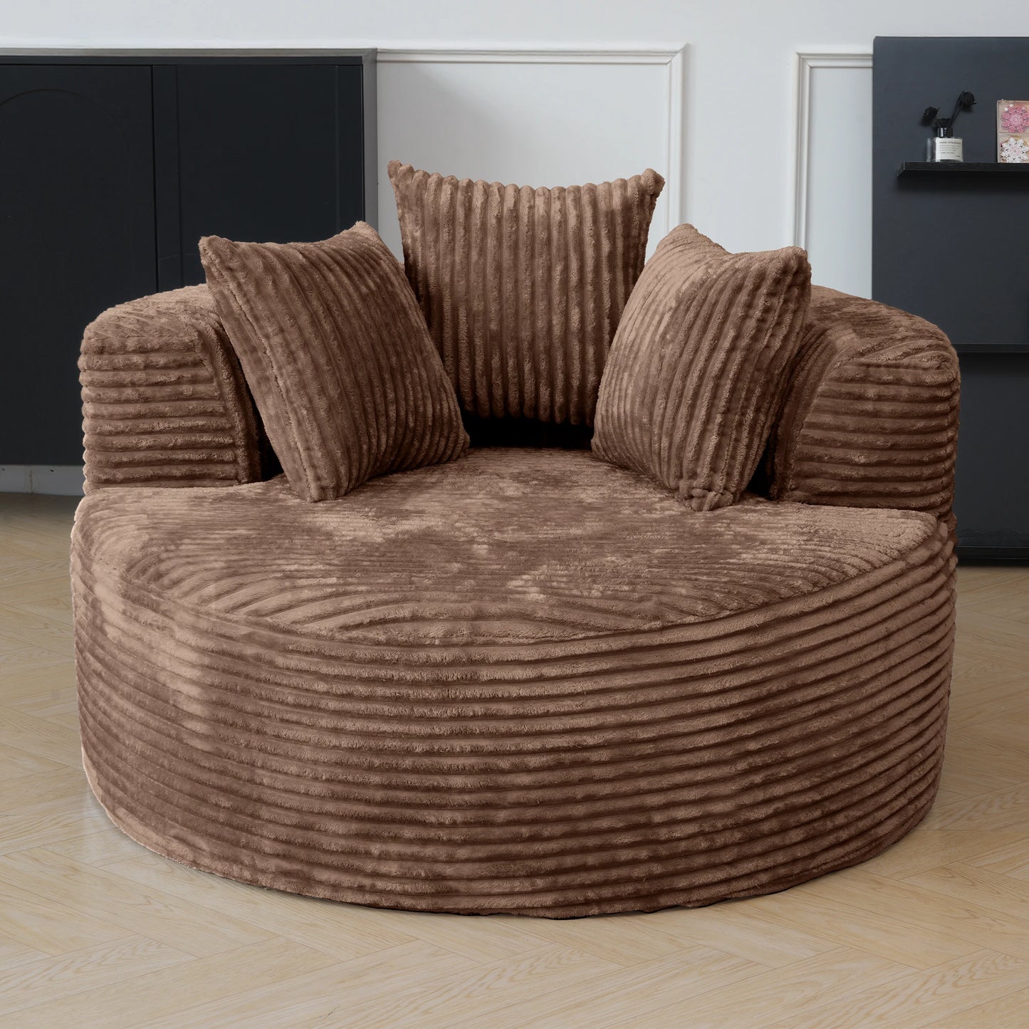 Sdorens Cloud Round Chair Lounge Sofa Bed With Plush Fur