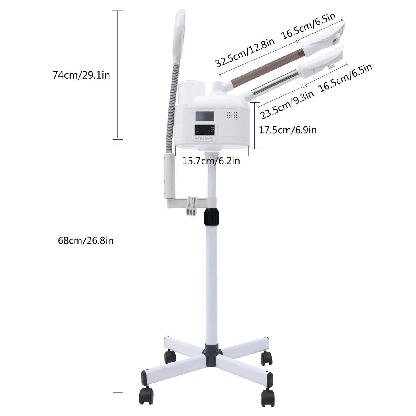 Bymaocar 3-in-1 Facial Steamer LED Magnifying Lamp