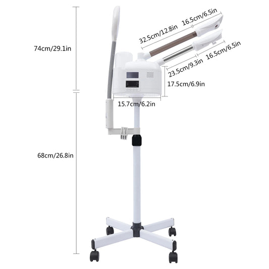 Bymaocar 3-in-1 Facial Steamer LED Magnifying Lamp