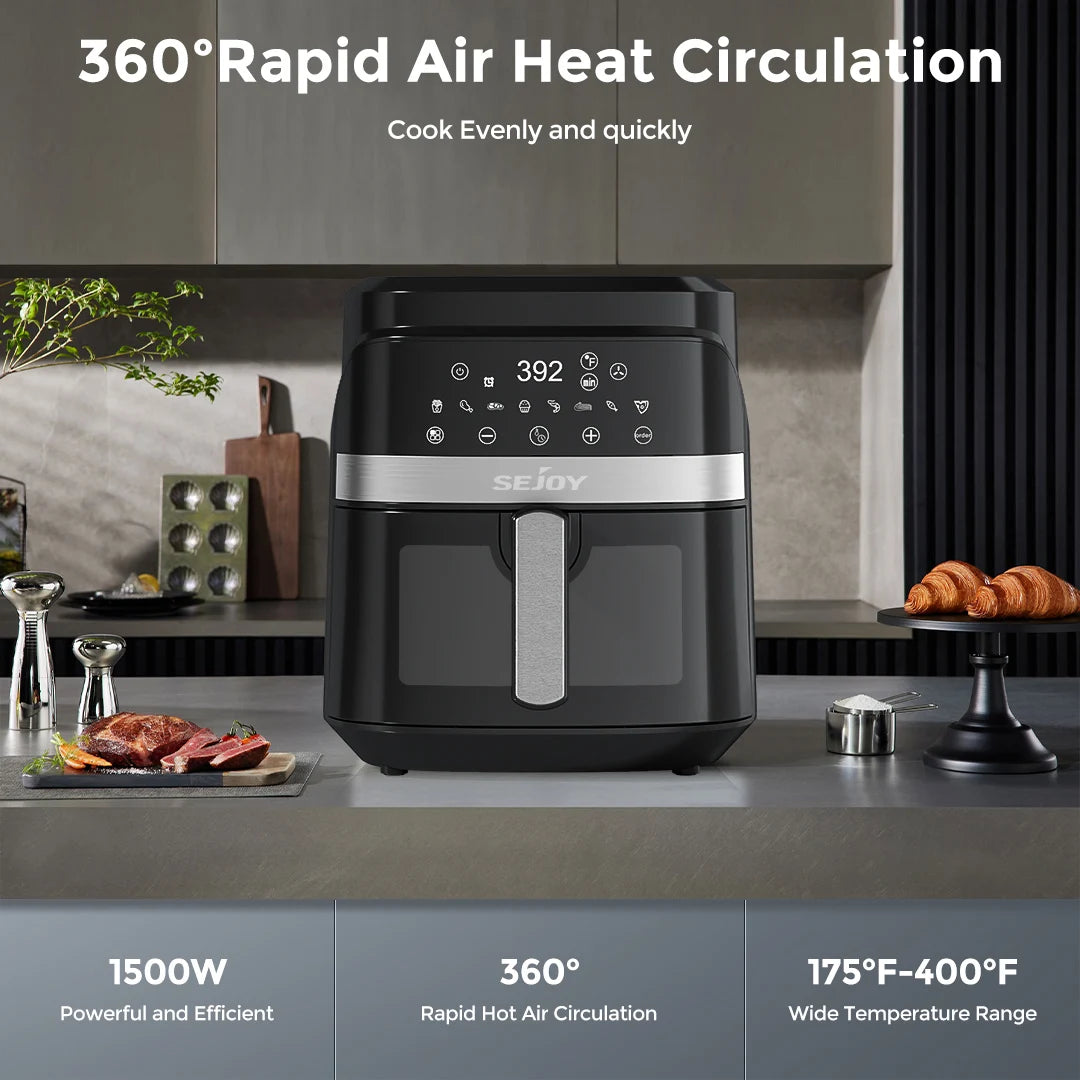 Sejoy Air Fryer 8in1 Multicooker Roast Bake Dehydrate Keep Warm