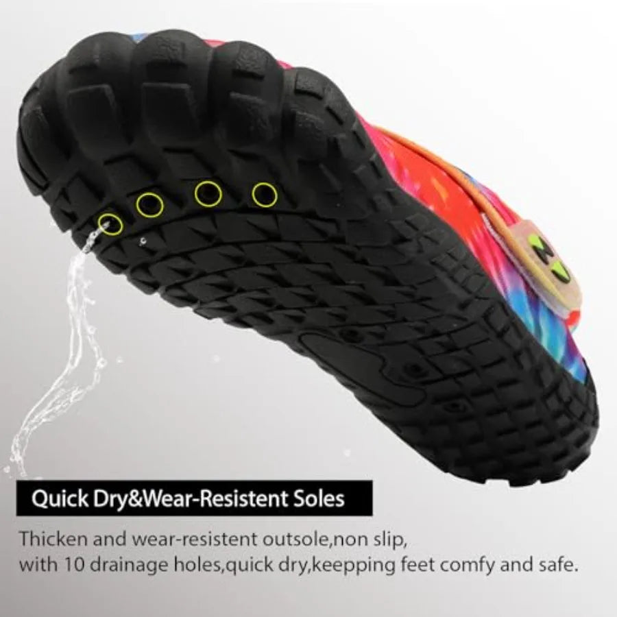 Water Shoes Girls Boys Quick Dry Aqua Shoes Barefoot Water Sneakers for Beach Swim Pool Boats Outdoor Water Sports Little/Big K