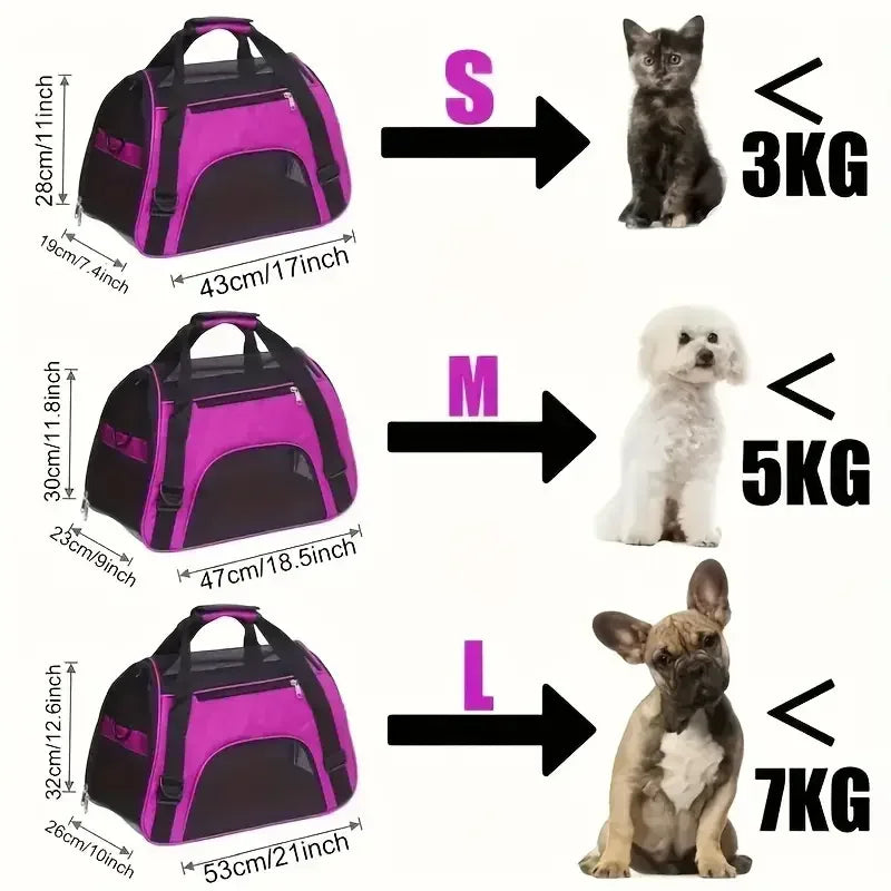 Breathable Mesh Pet Carrier for Small Dogs and Cats