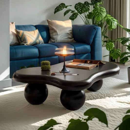 ZHUXIANG Cloud Oval Coffee Table Mid Century Modern Industrial