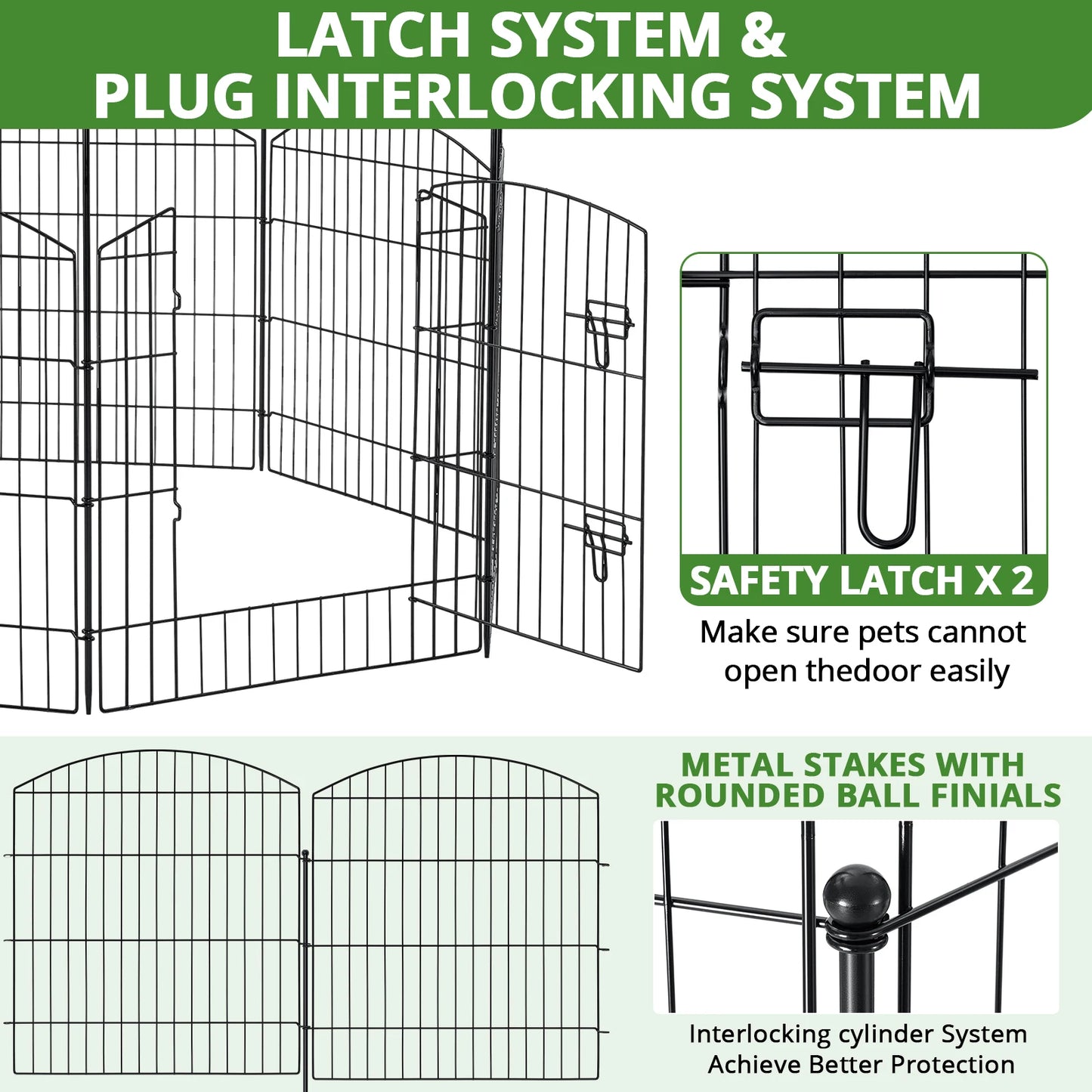 No Dig Decorative Garden Fence With Gate Nine Panels