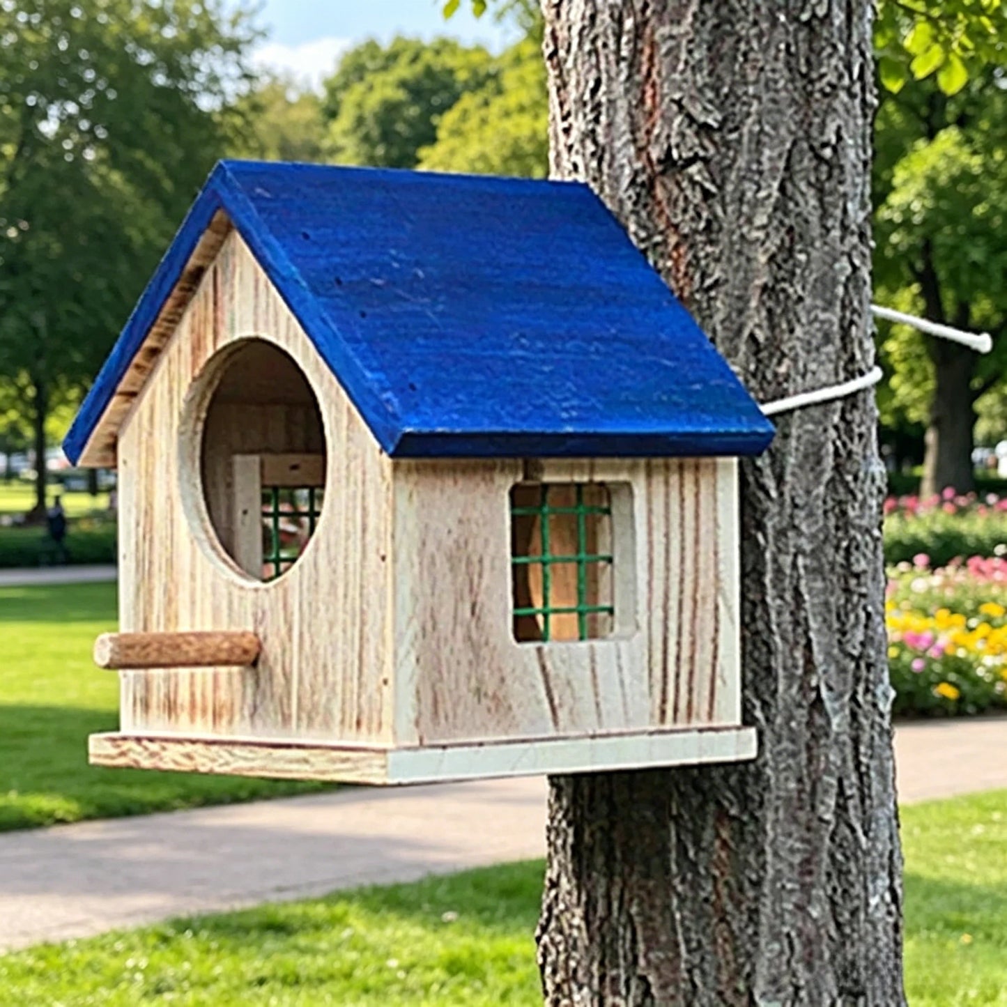 Wooden Outdoor Birdhouse Weatherproof Hanging Nest Box